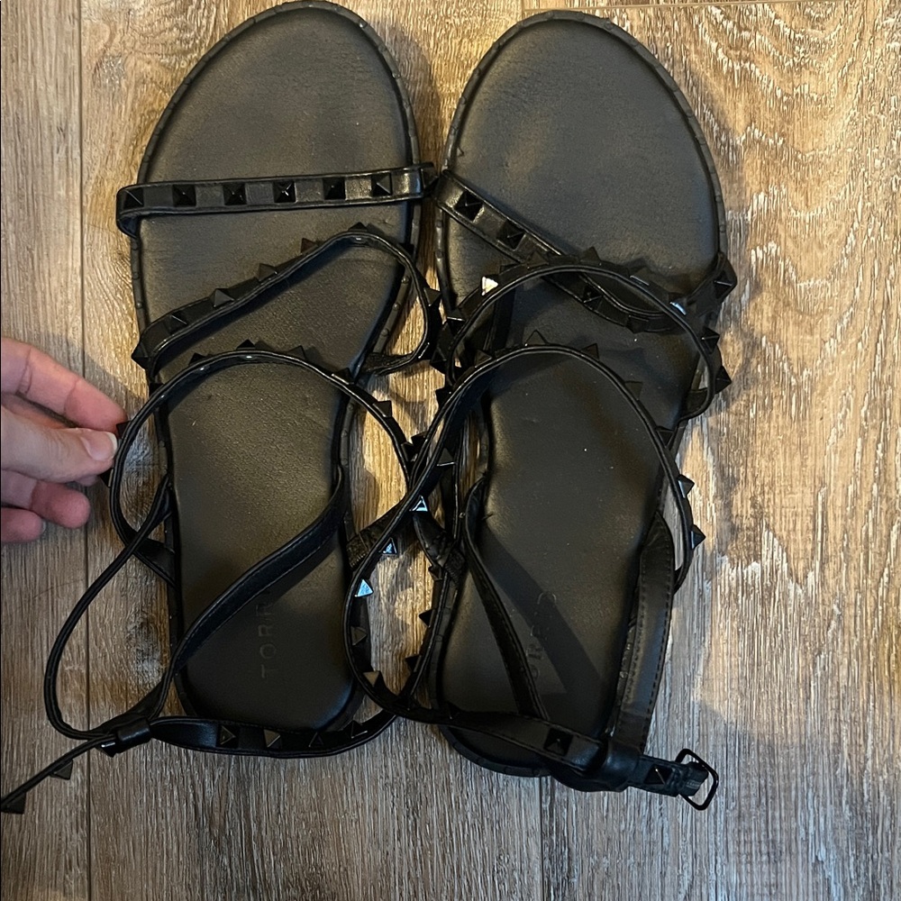 Black Studded Women's Sandals